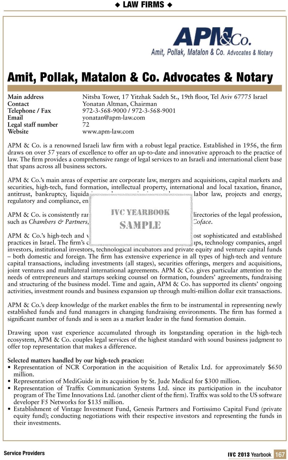 Amit, Pollak, Matalon & Co Tel Aviv, Israel Office