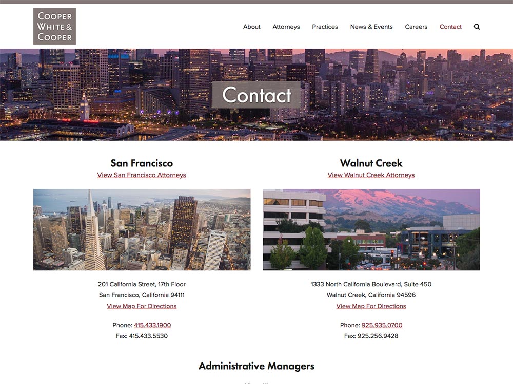 Cooper, White & Cooper LLP Walnut Creek, CA Office