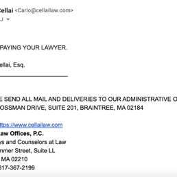 Cellai Law Offices, P.C Braintree, MA Office