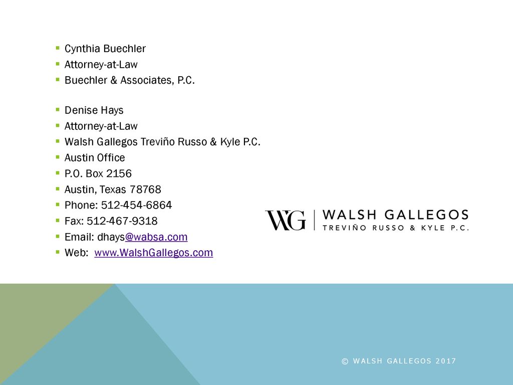Walsh Gallegos Austin, TX Office