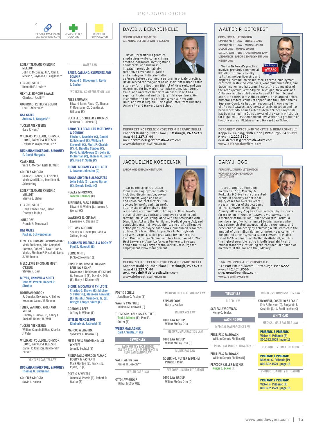 DeForest Koscelnik & Berardinelli Pittsburgh, PA Office