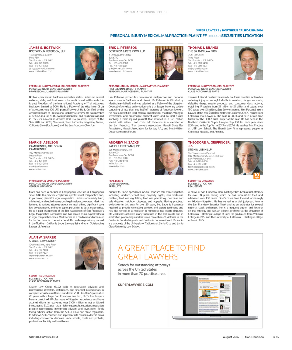 Bostwick & Peterson, LLP San Francisco, CA Office