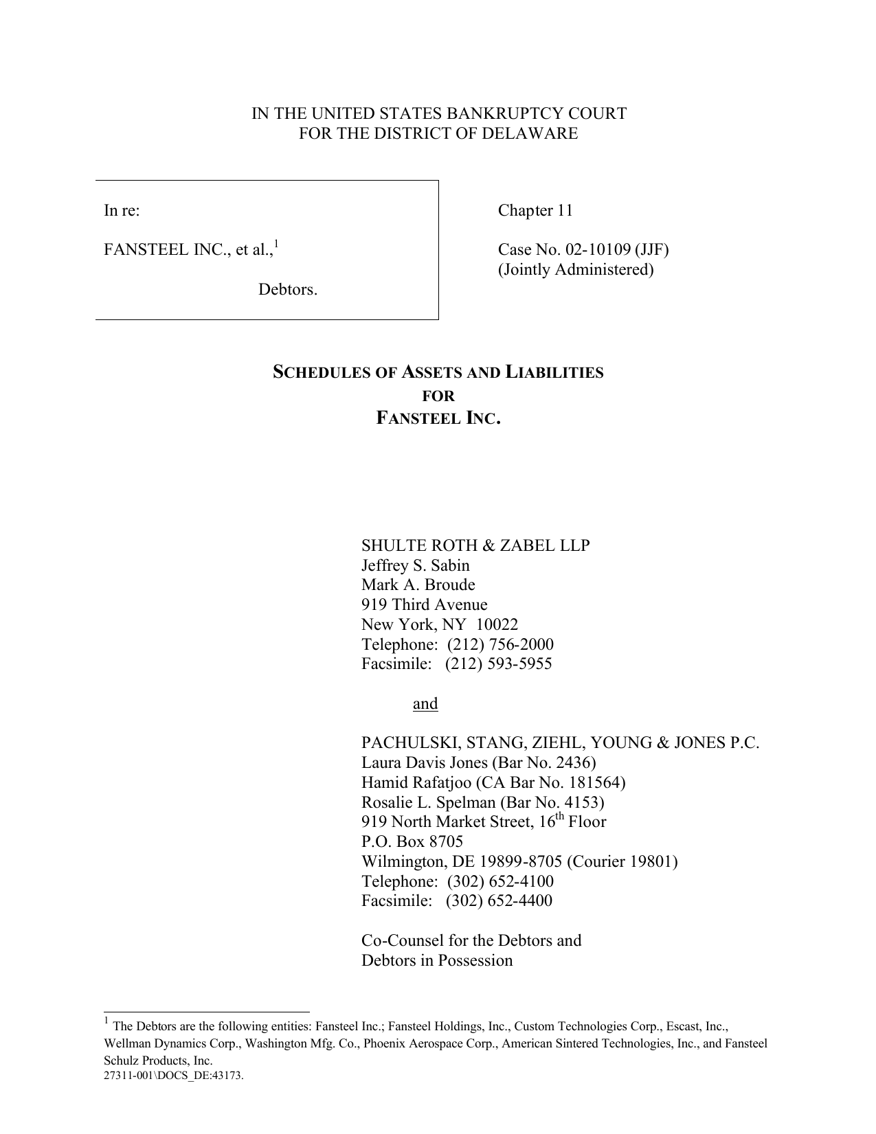 Pachulski Stang Ziehl & Jones LLP Wilmington, DE Office