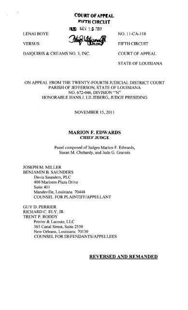 Perrier & Lacoste Attorney At Law New Orleans, LA Office