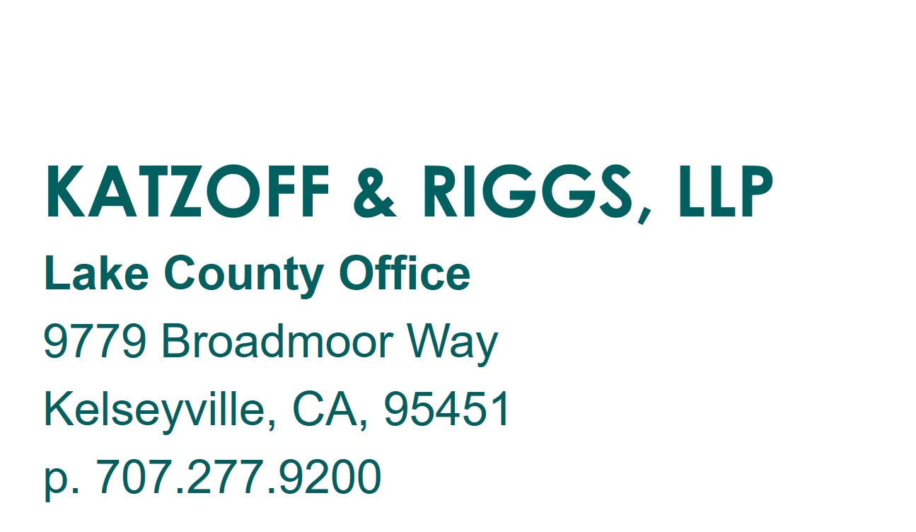 Katzoff & Riggs LLP Kelseyville, CA Office