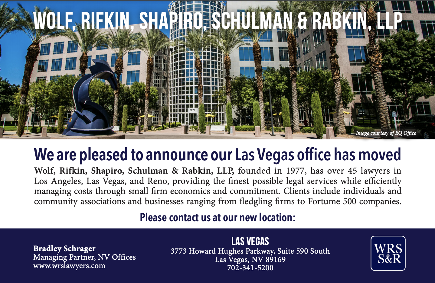 Wolf, Rifkin, Shapiro, Schulman & Rabkin, LLP Las Vegas, NV Office