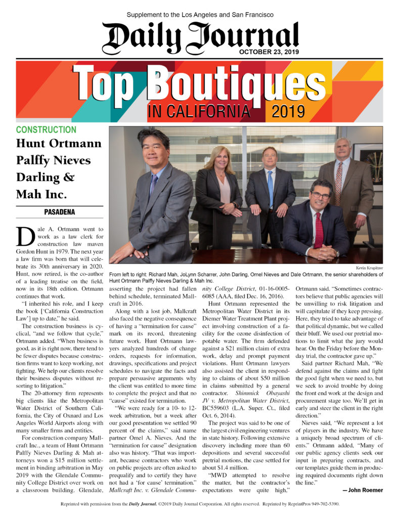 Hunt Ortmann Palffy Nieves Darling & Mah, Inc Pasadena, CA Office
