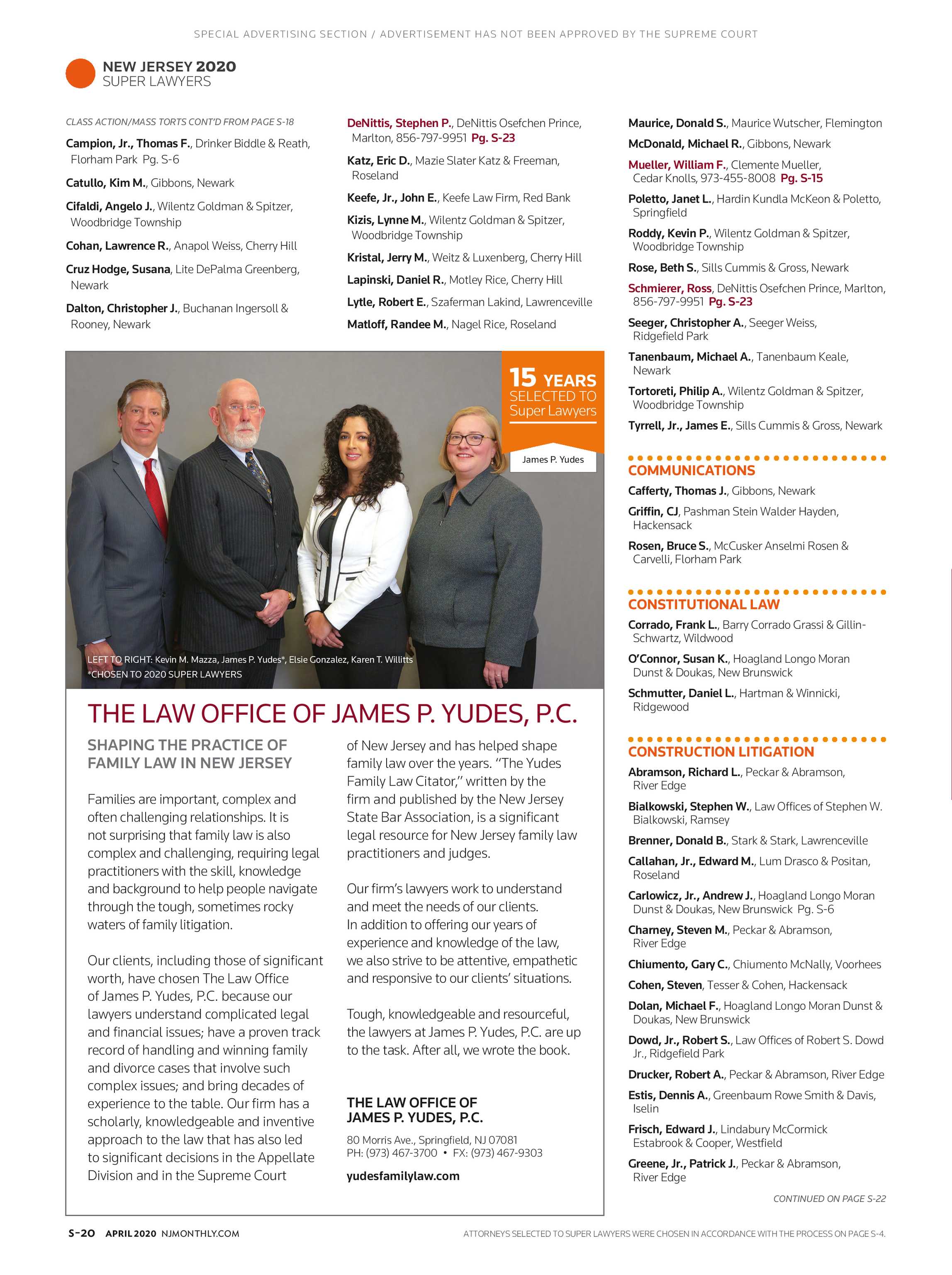 The Law Office of James P. Yudes, P.C Springfield, NJ Office