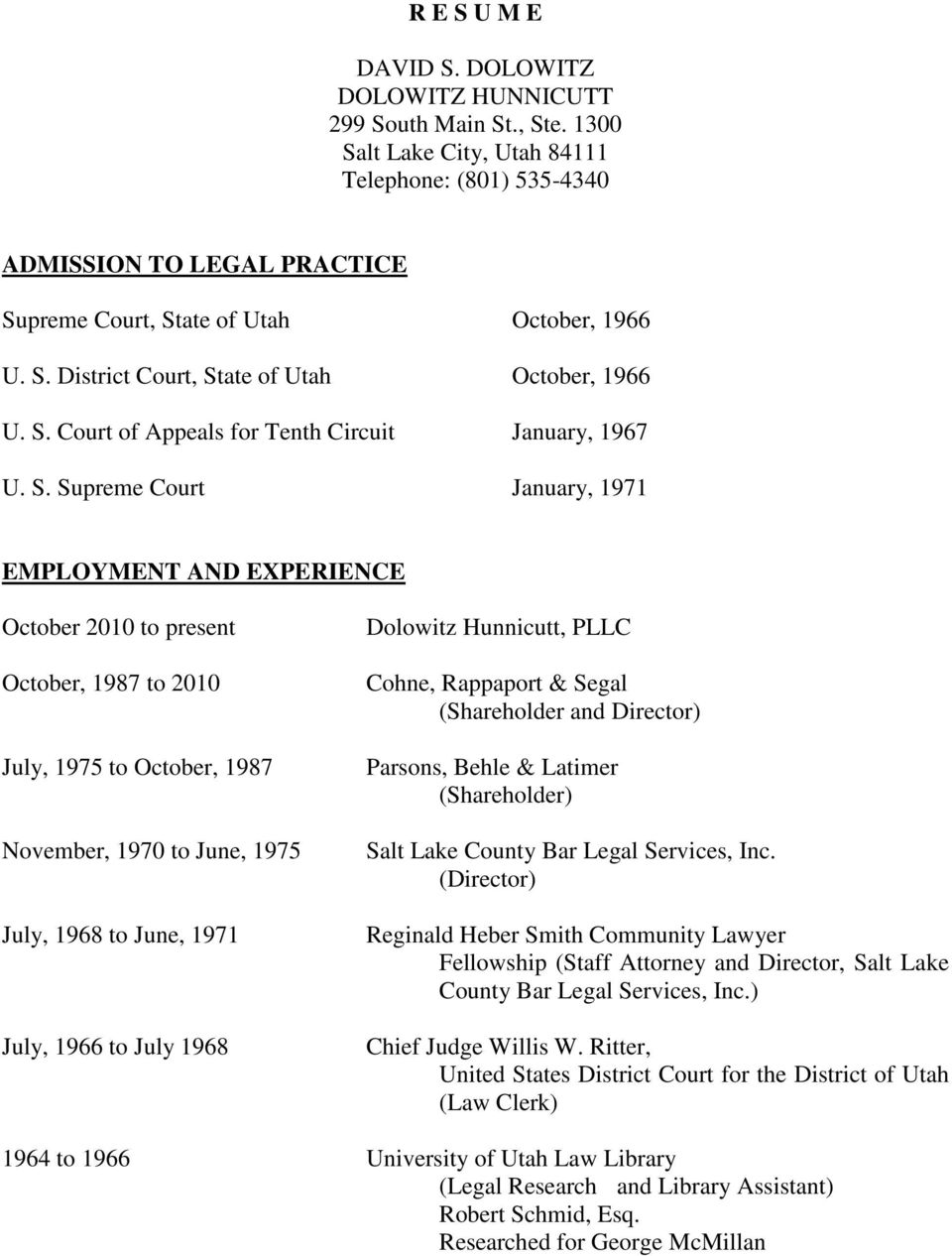 Dolowitz Hunnicutt, PLLC Salt Lake City,  Office