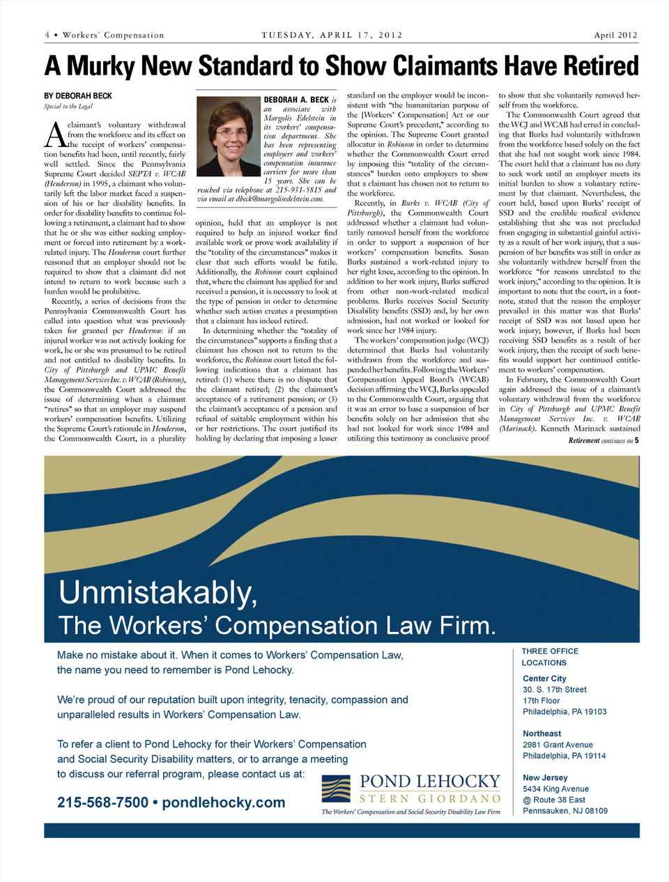 Pond Lehocky Giordano LLP Pennsauken, NJ Office