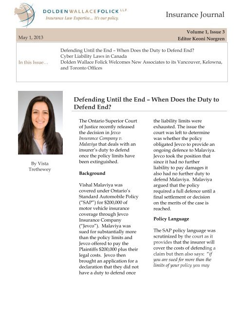 Dolden Wallace Folick LLP Kelowna, Canada Office