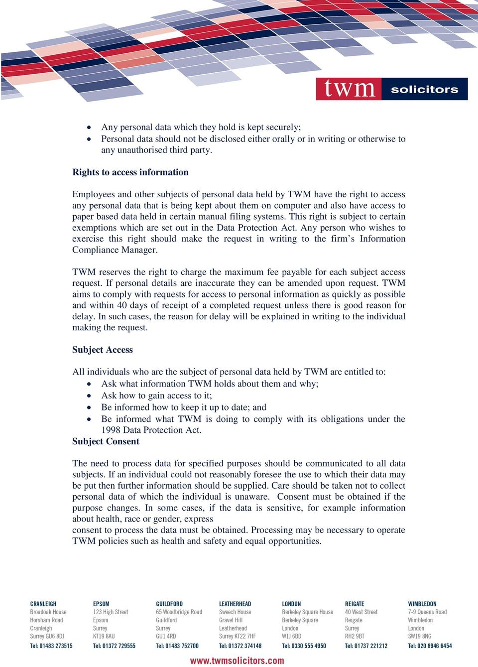 TWM Solicitors LLP Reigate, UK-England Office