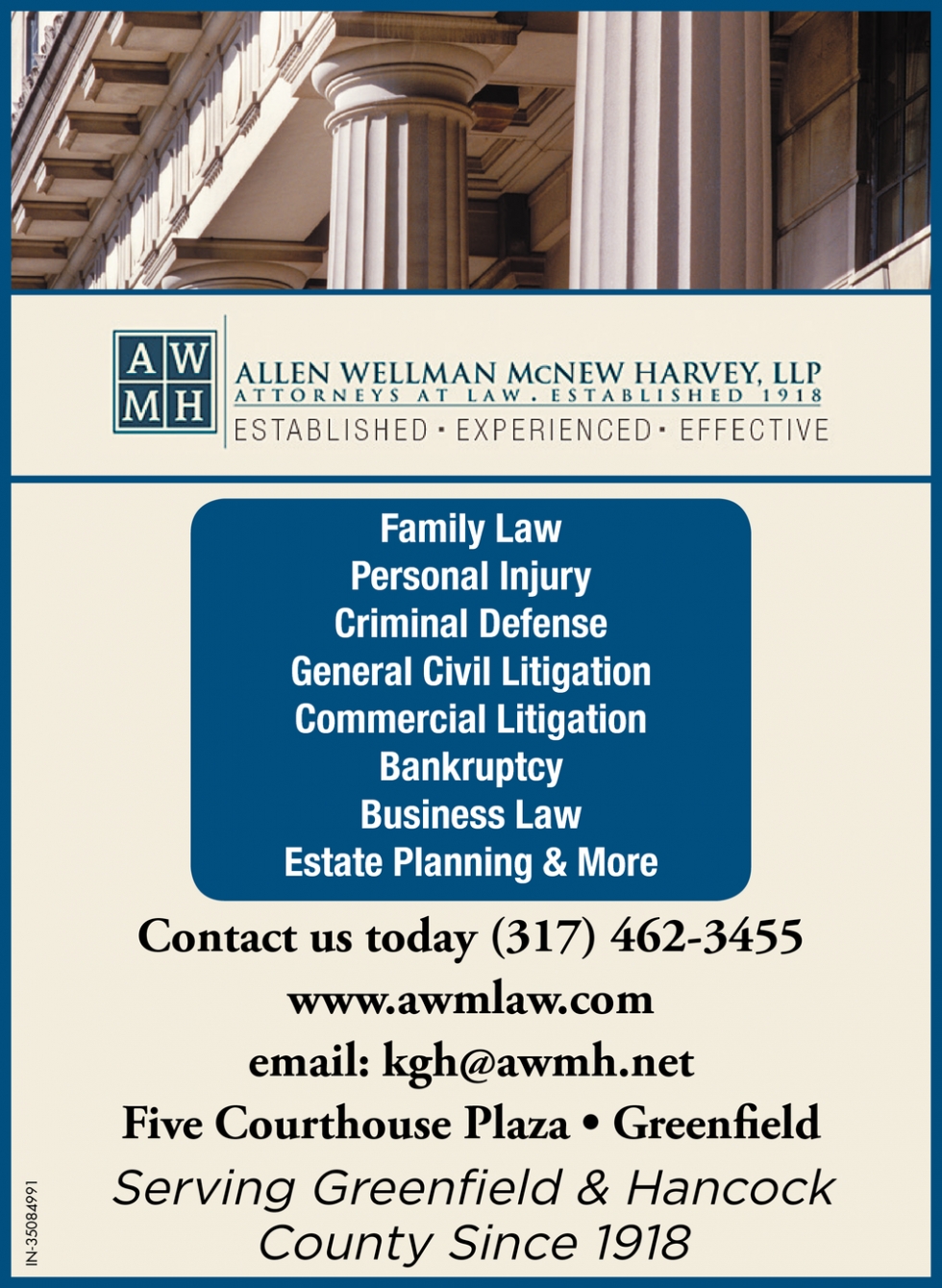 Allen Wellman McNew Harvey, LLP Greenfield, IN Office