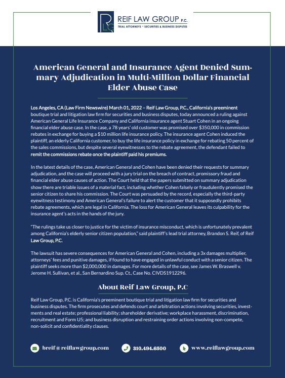 Reif Law Group, P.C Beverly Hills, CA Office