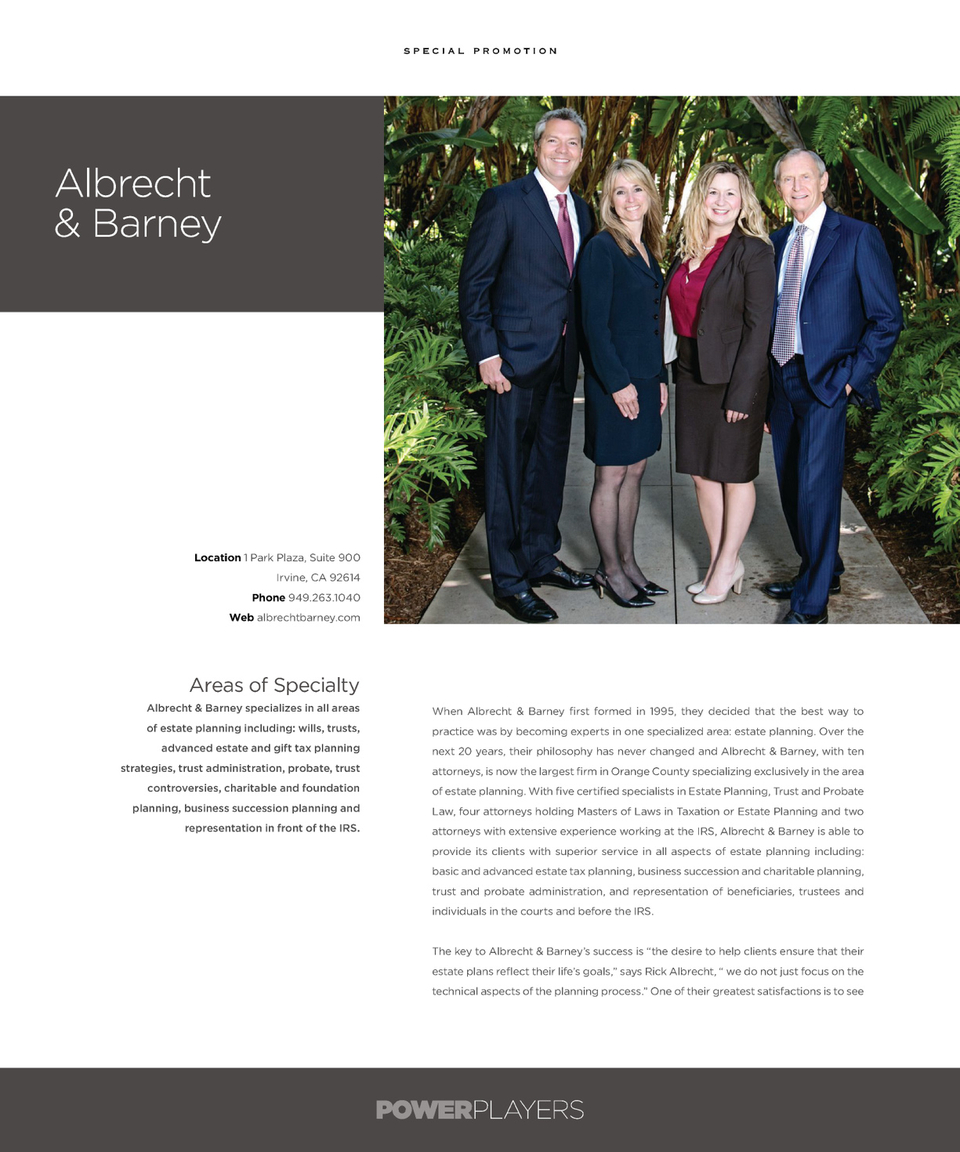 Albrecht & Barney, Attorneys At Law Irvine, CA Office