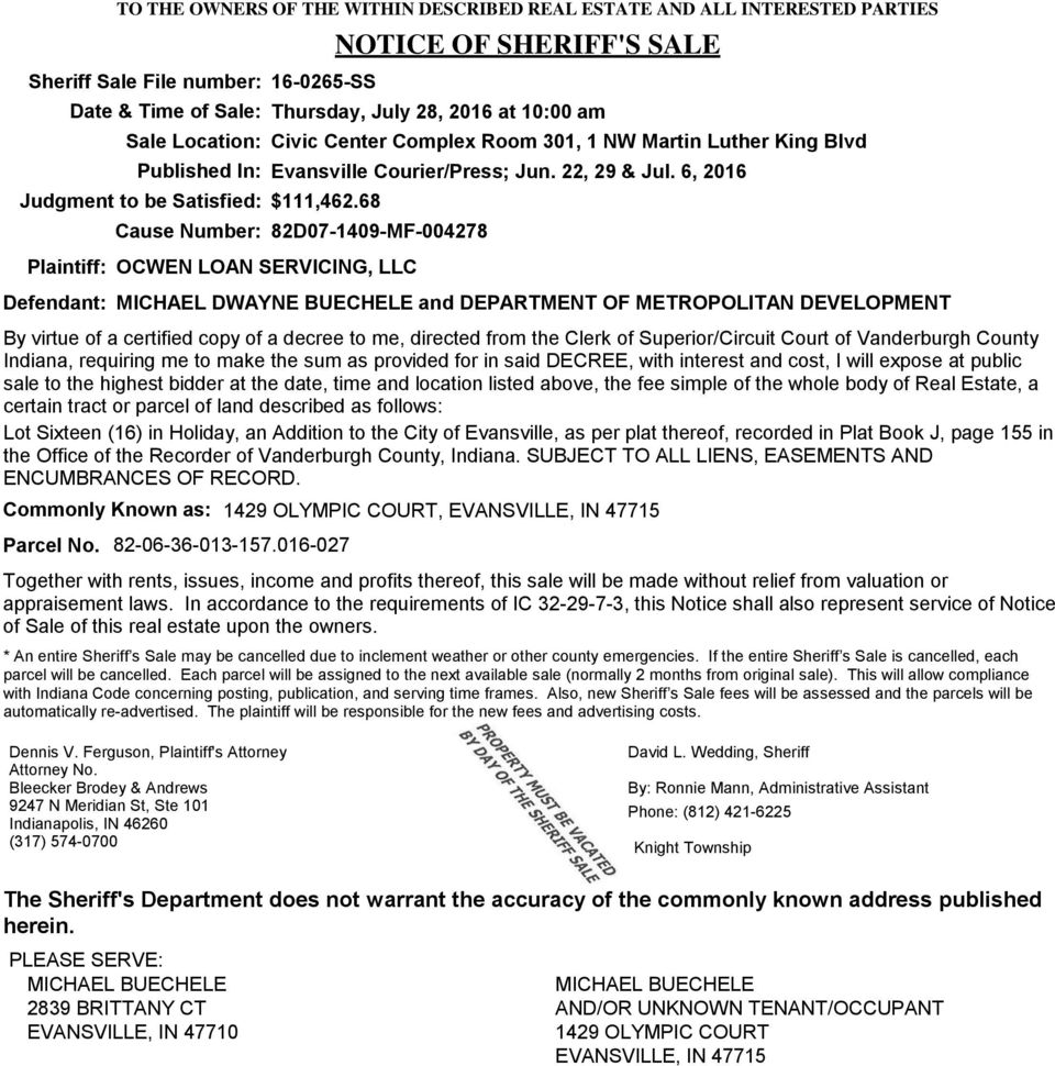 Bleecker Brodey & Andrews Indianapolis, IN Office