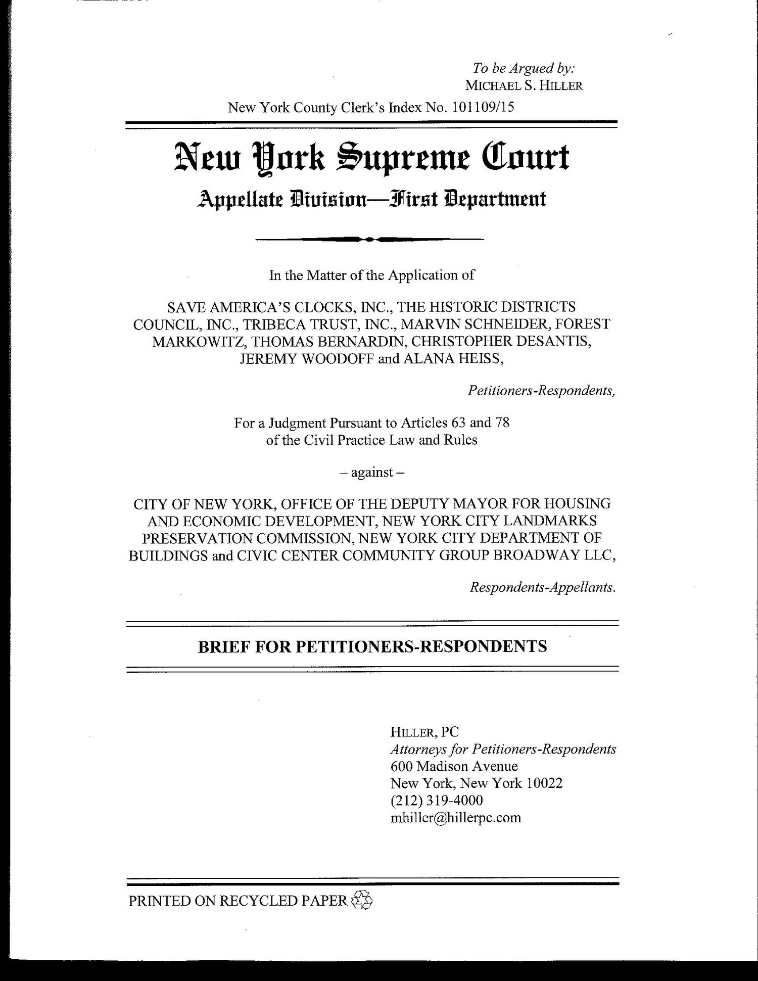 Hiller, PC New York City,  Office