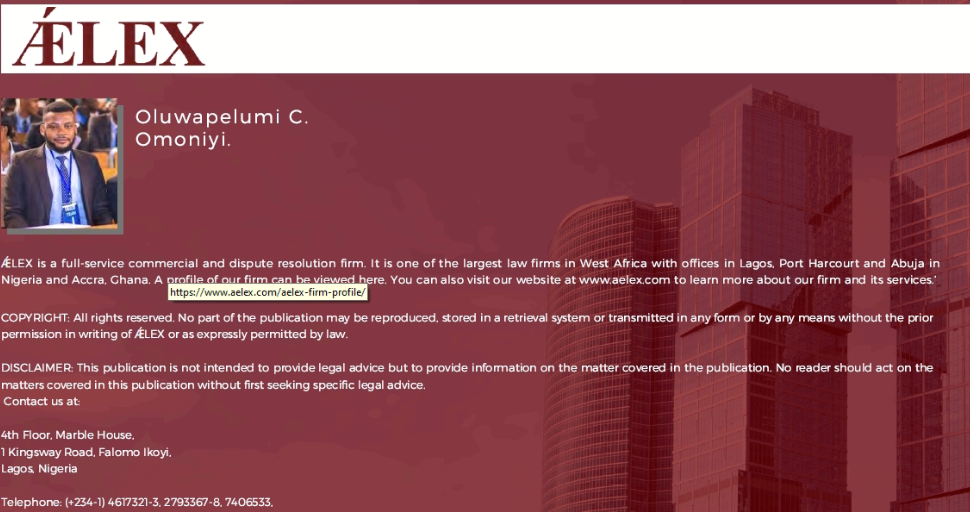Aelex Lagos, Nigeria Office