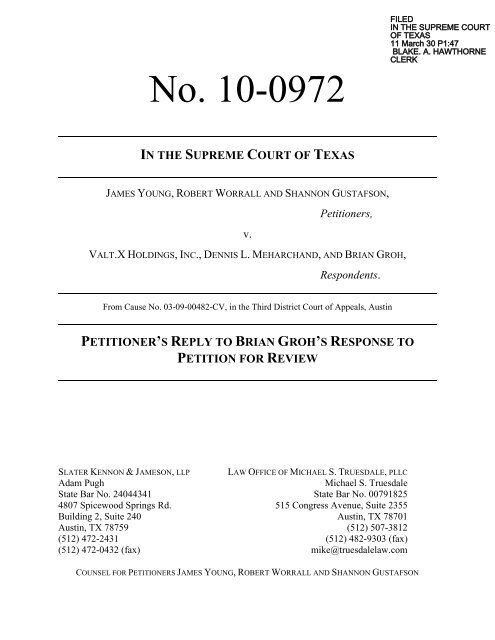 Adam Pugh Austin,  Office