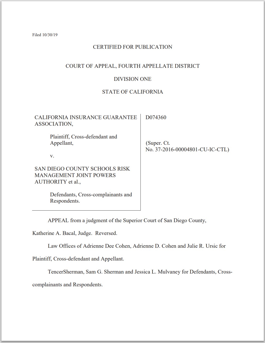 Law Offices of Adrienne D. Cohen, P.C Novato, CA Office