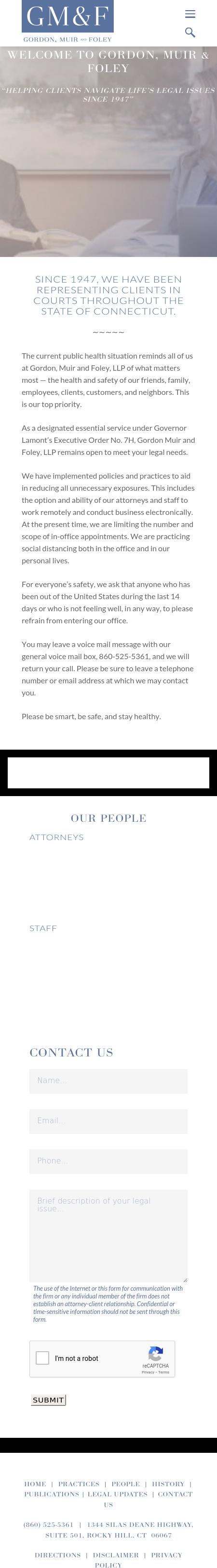 Gordon, Muir and Foley, LLP Hartford, CT Office