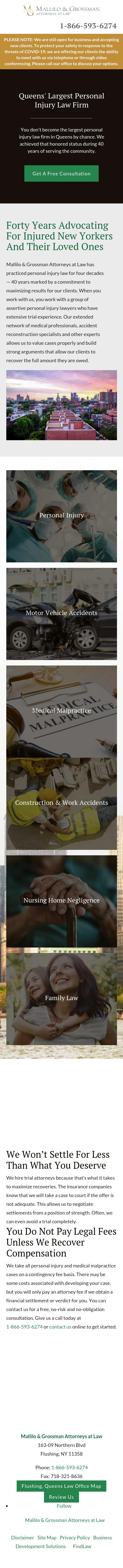 Mallilo & Grossman, Attorneys at Law New York, NY Office