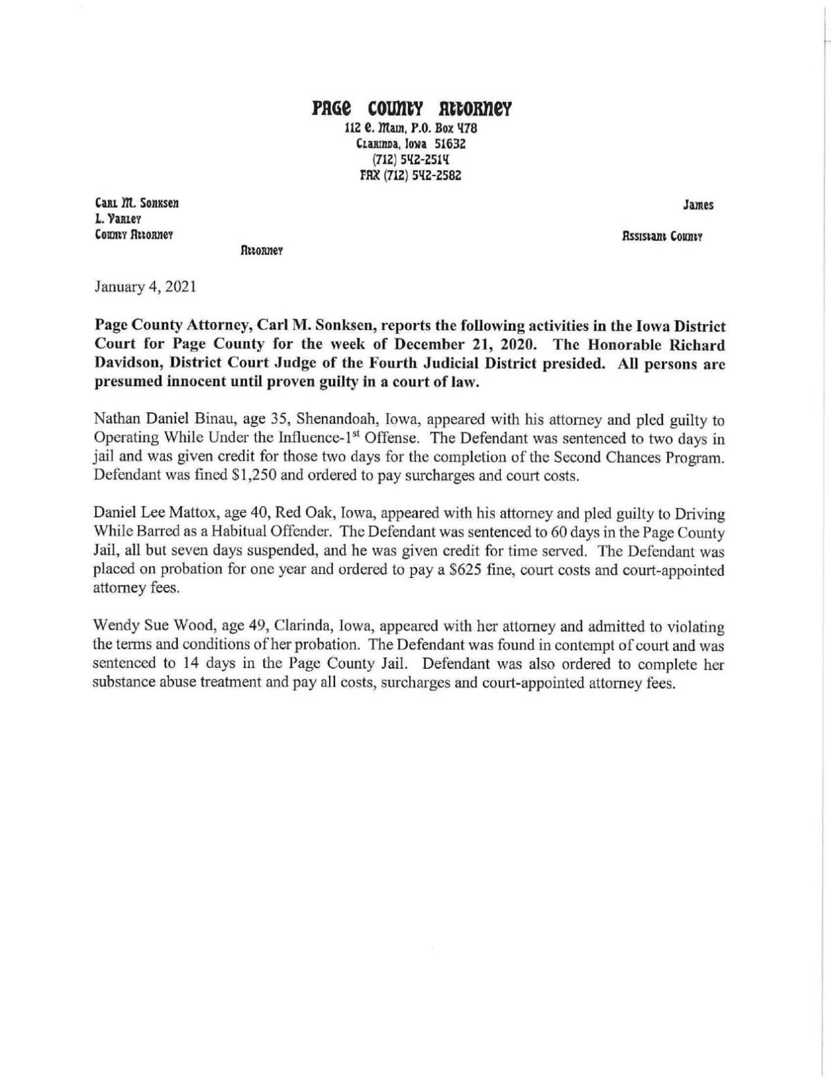 Davidson Law Firm Clarinda, IA Office