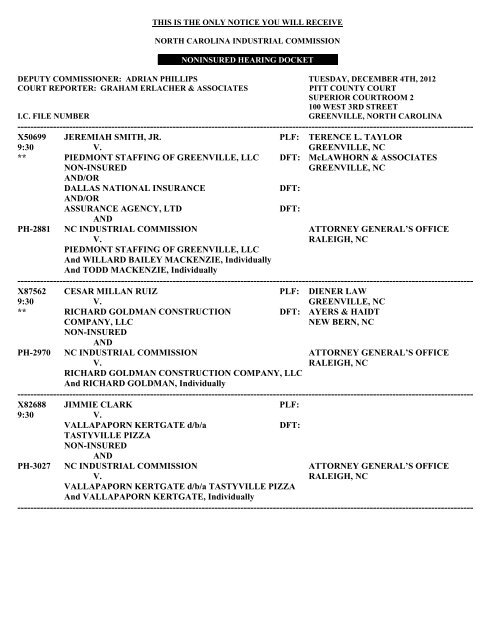 Diener Law Greenville, NC Office