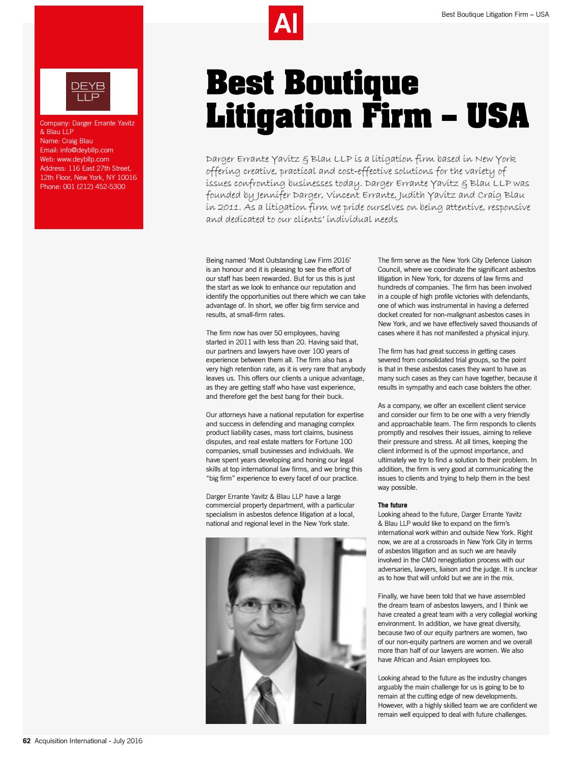 Darger Errante Yavitz & Blau LLP New York City, NY Office