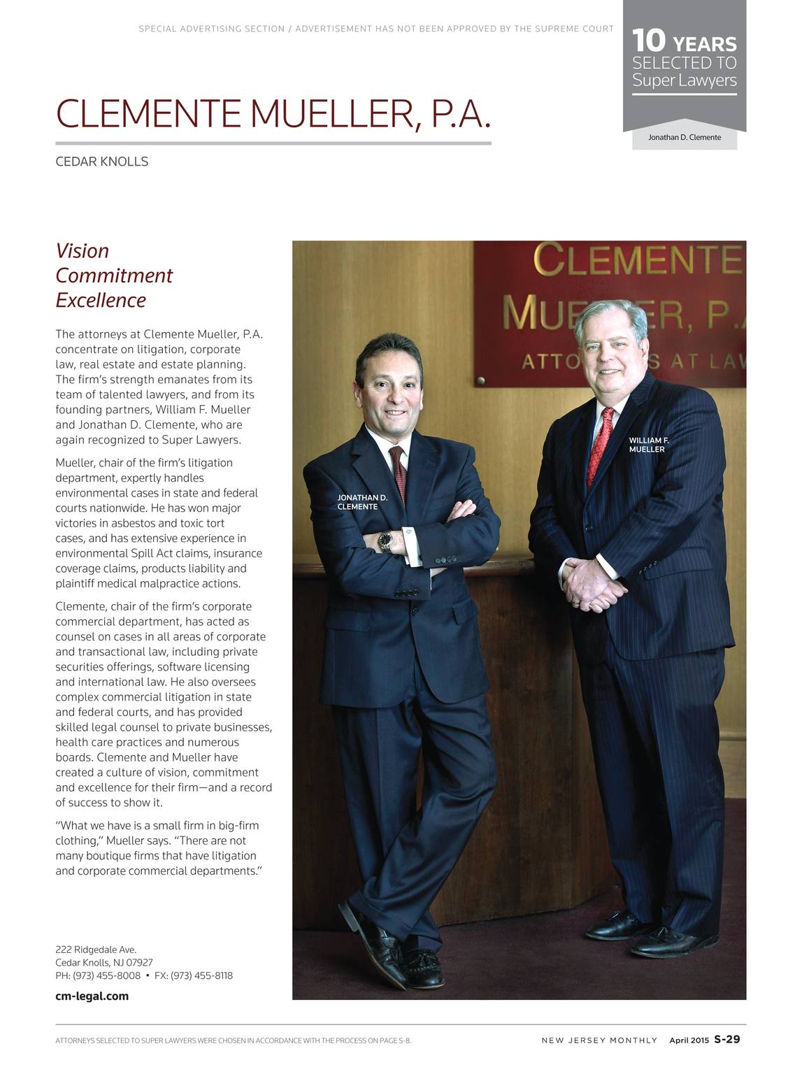 Clemente Mueller, P.A Cedar Knolls, NJ Office