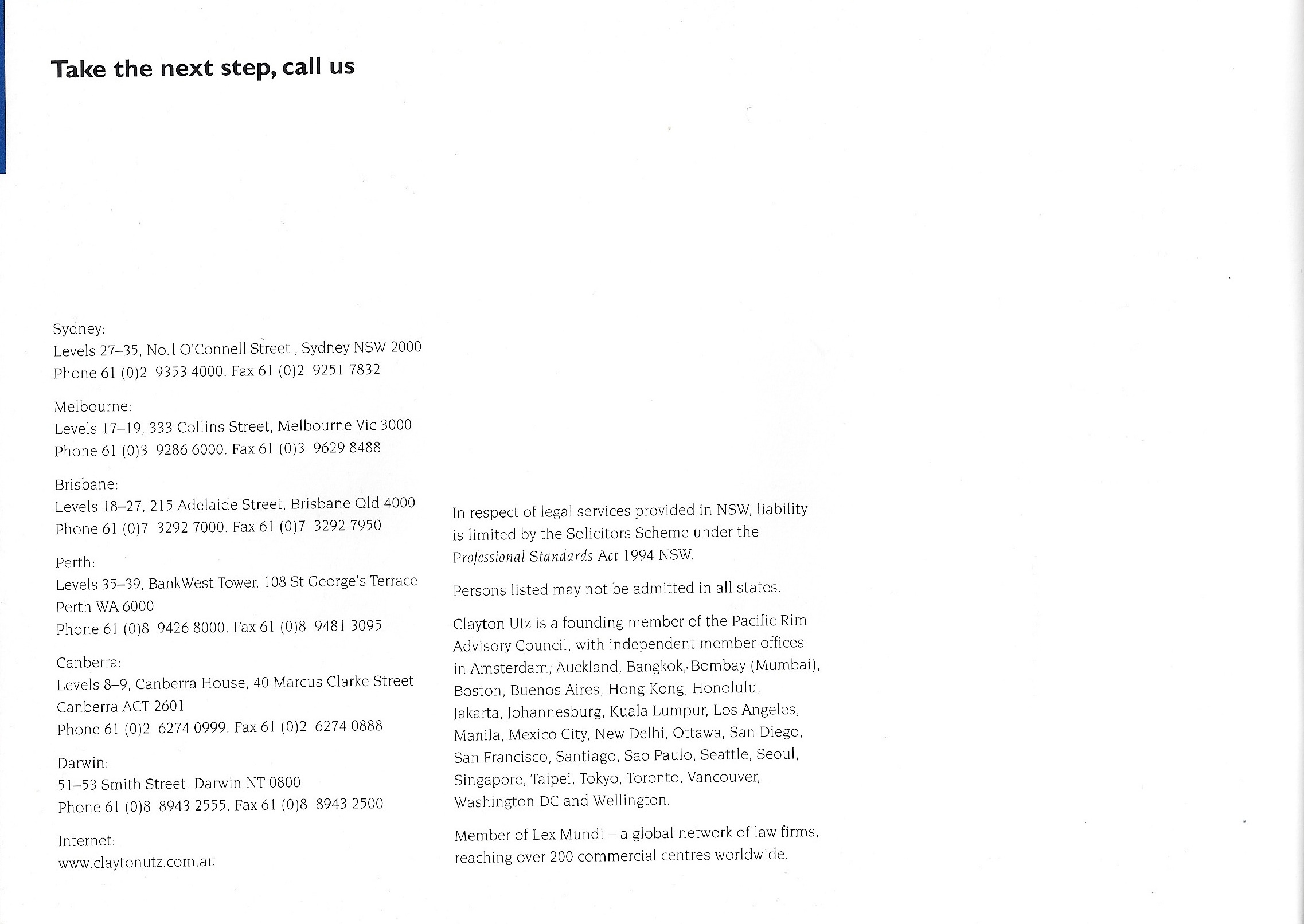 Clayton Utz Darwin, Australia Office