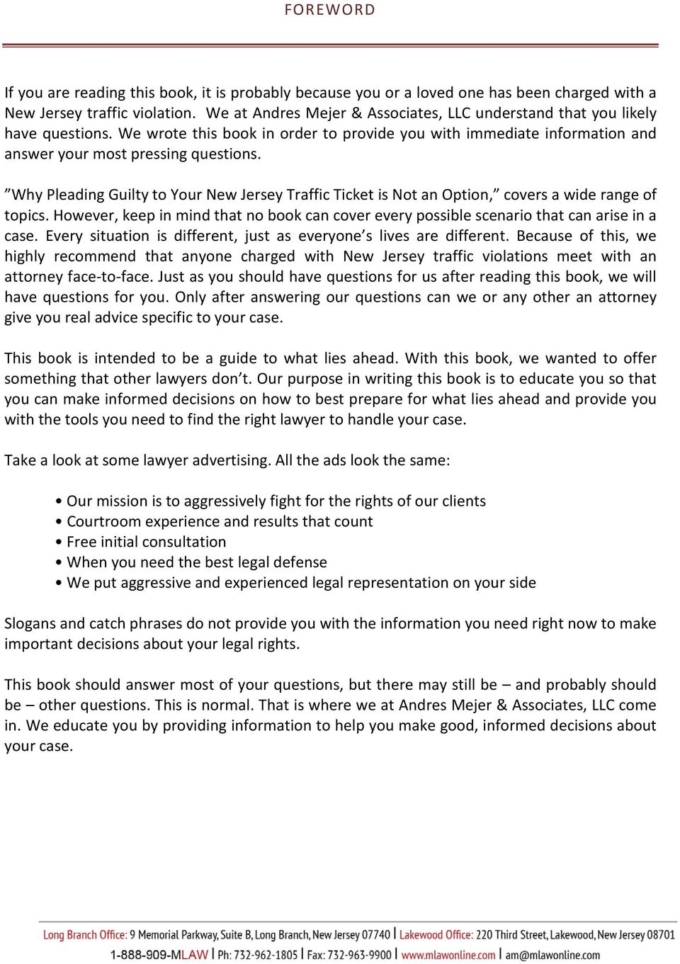 Andres Mejer Law Long Branch, NJ Office