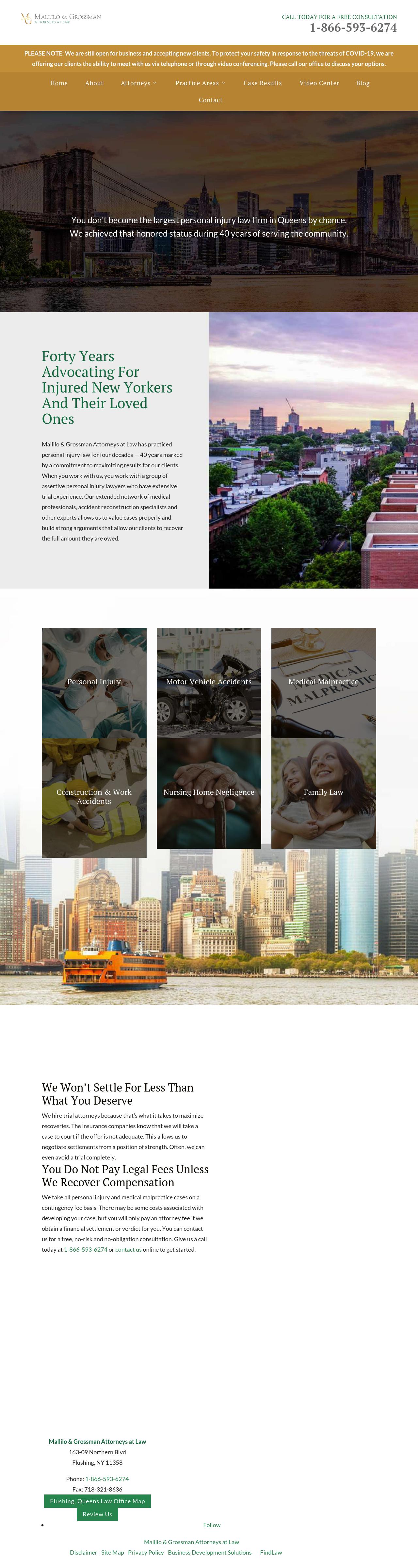 Mallilo & Grossman, Attorneys at Law Flushing, NY Office