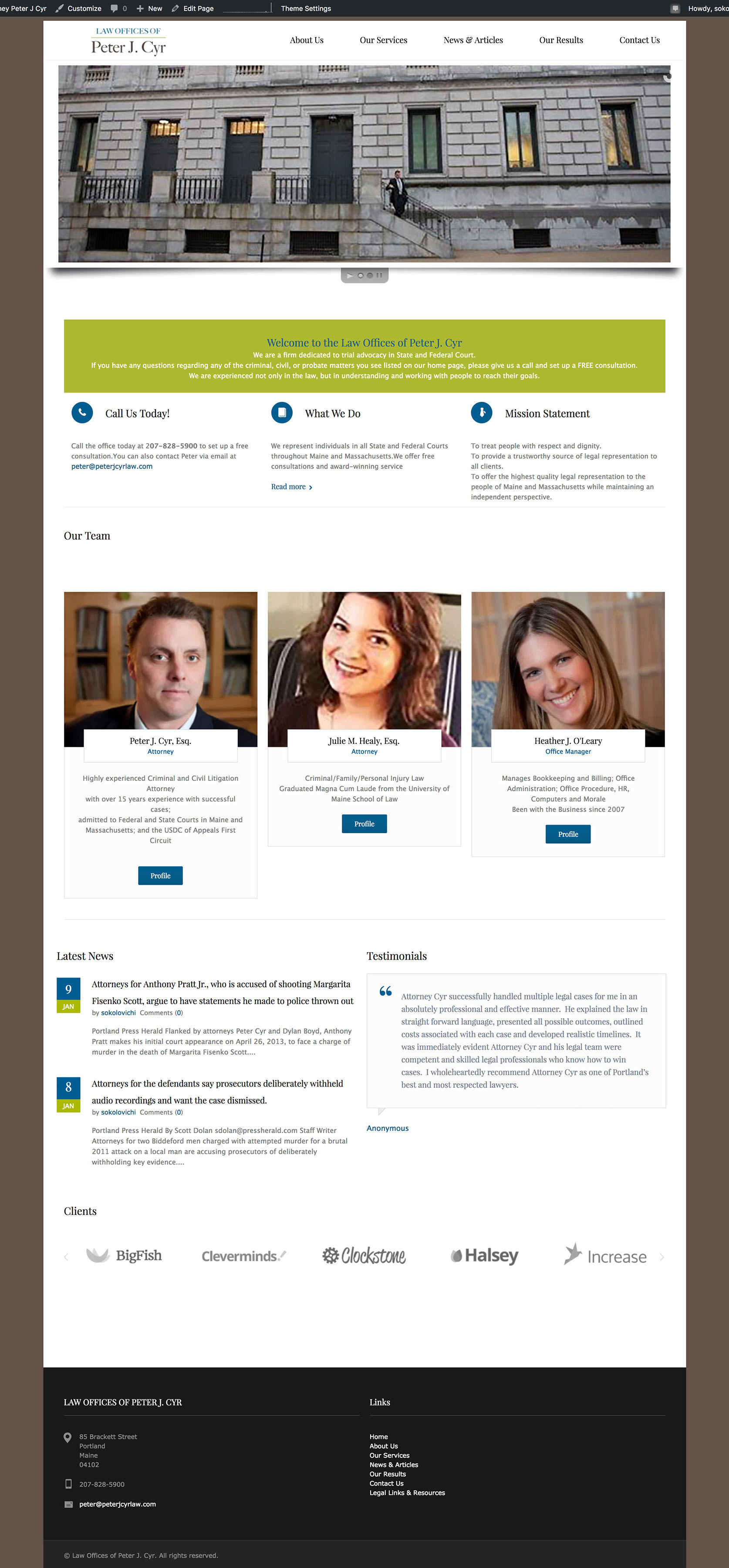 Law Offices of Peter J. Cyr Portland,  Office