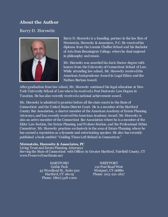 Nirenstein, Horowitz & Associates Westport, CT Office