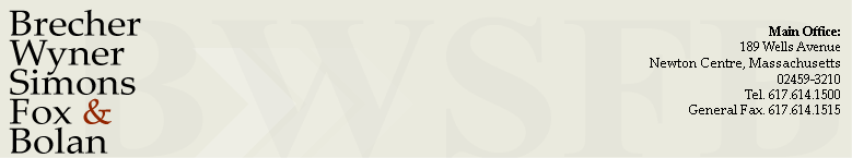 Brecher, Wyner, Simons, Fox & Bolan, L.L.P Newton, MA Office
