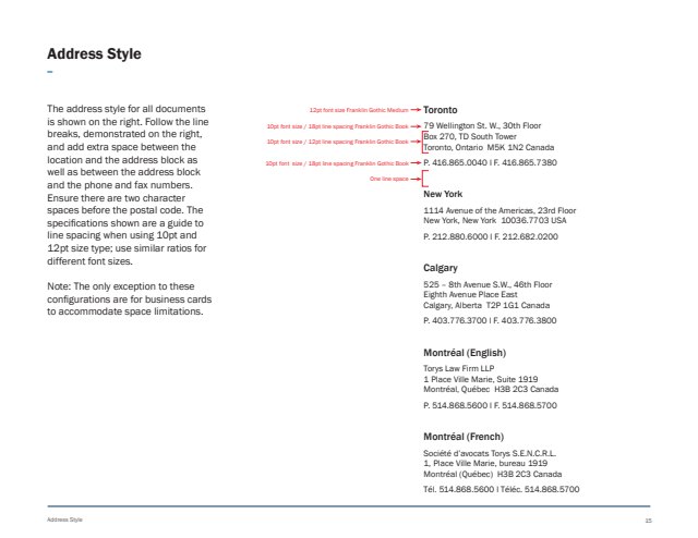 Torys LLP Montreal, Canada Office