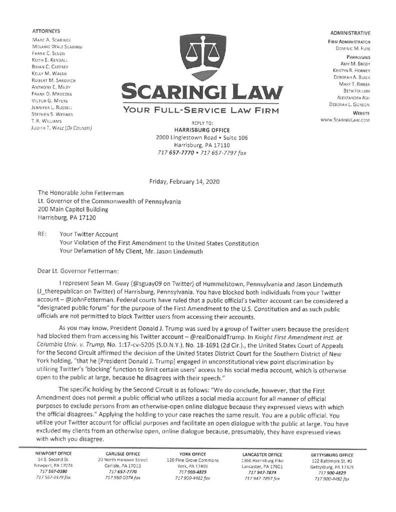 Scaringi Law Newport, PA Office