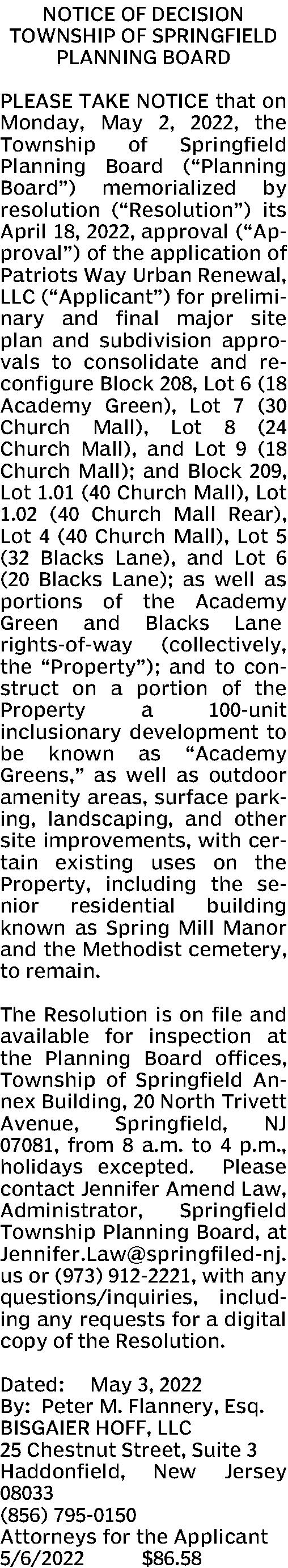 Bisgaier Hoff Haddonfield, NJ Office