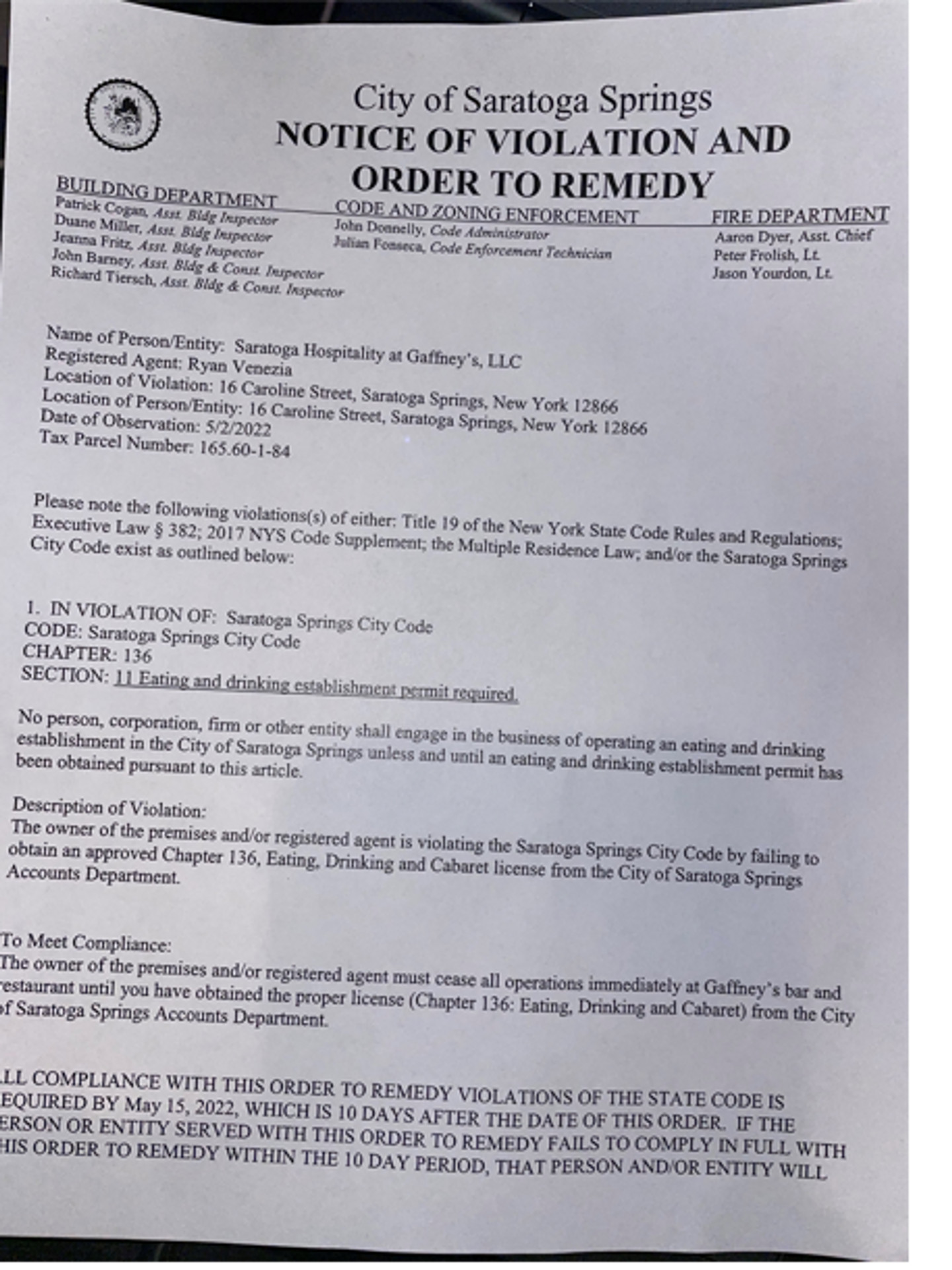 Burger Law Group PLLC Saratoga Springs, NY Office