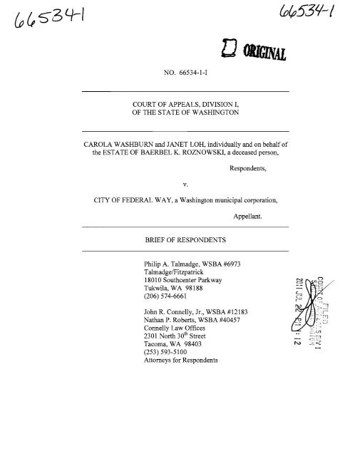 Connelly Law Offices Tacoma, WA Office