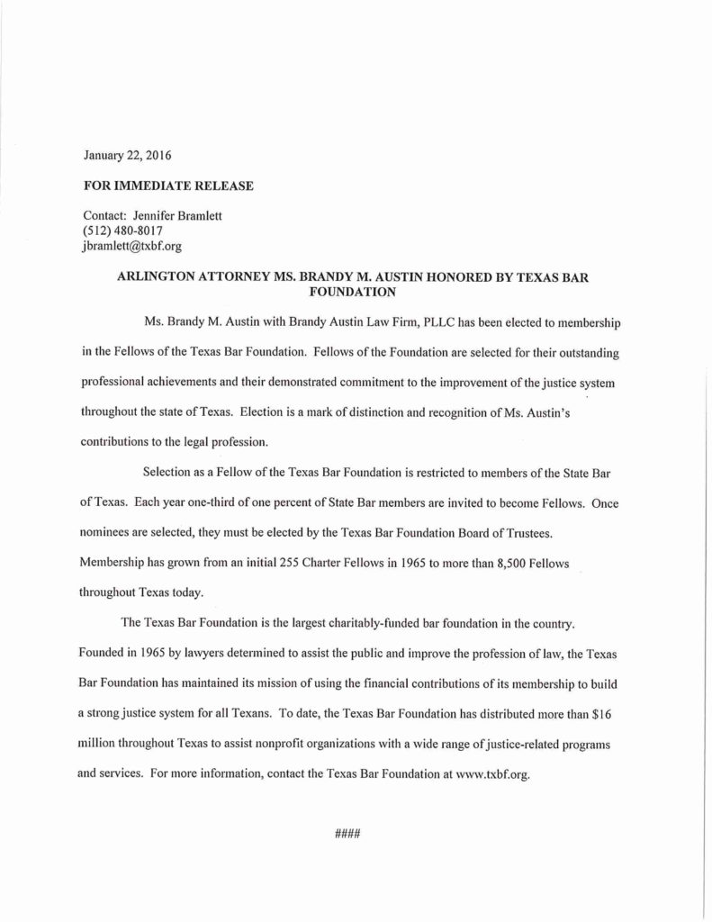 Brandy Austin Law Firm, PLLC Arlington, TX Office