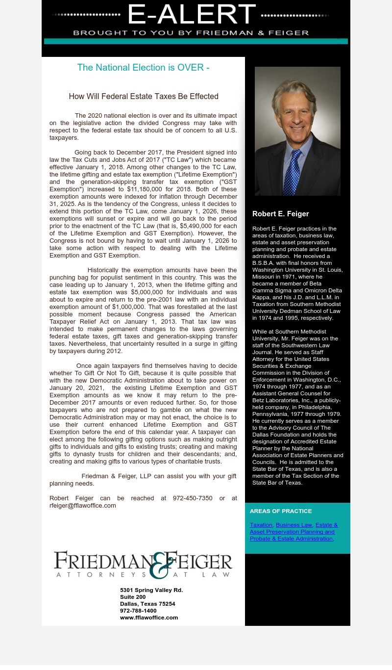 Friedman & Feiger, LLP Dallas, TX Office