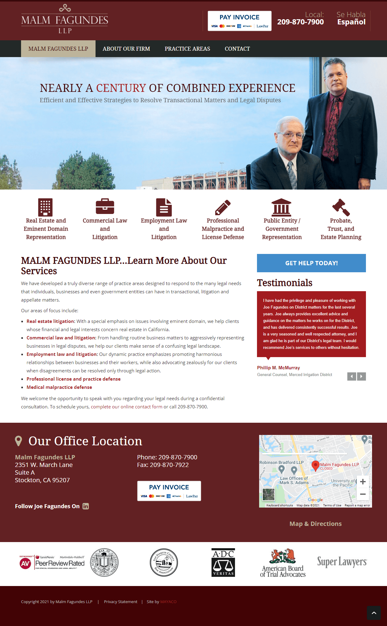 Malm Fagundes LLP Stockton,  Office